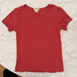 Full Tilt Medium Orange Ribbed T-Shirt